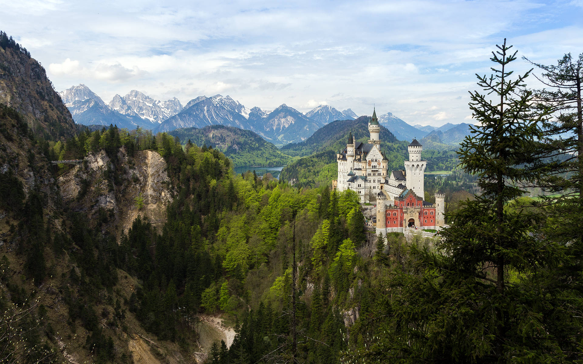 Neuschwanstein Castle Surrounded By Forest Wallpaper