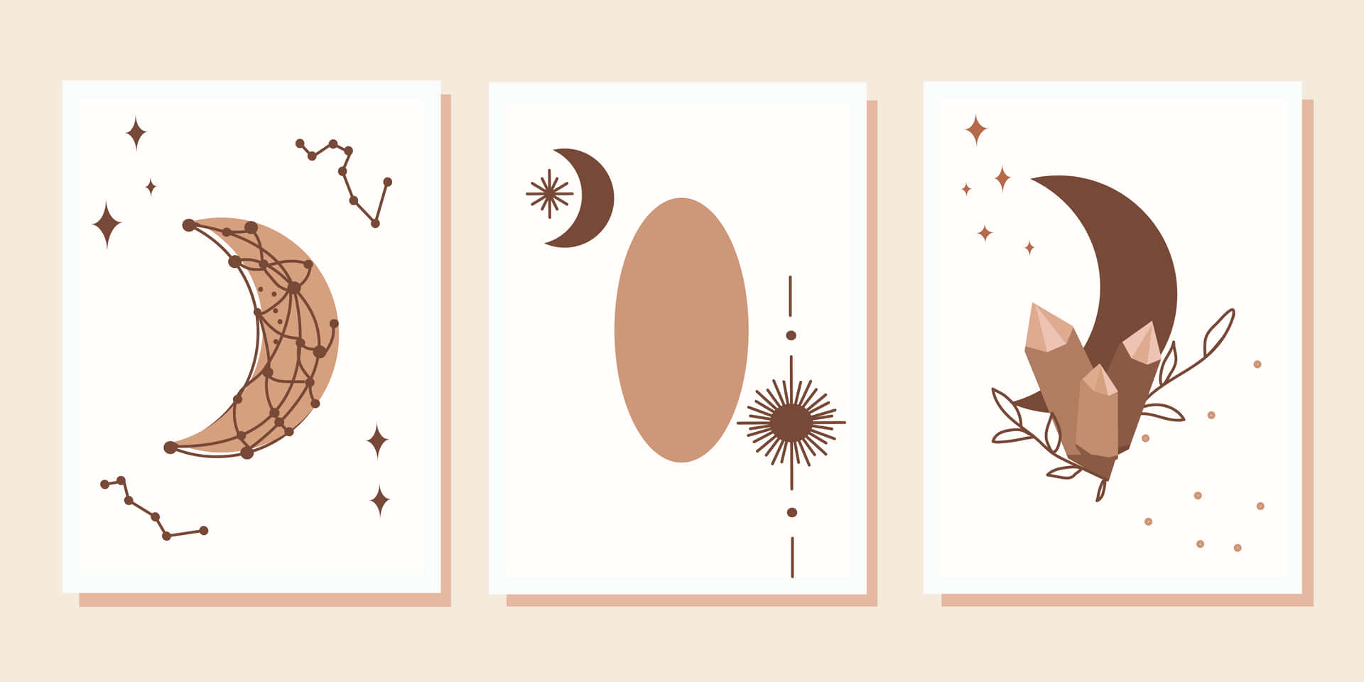 Three Cards With A Rat, A Star And A Moon