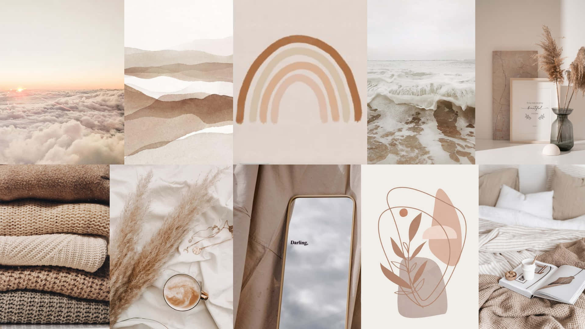 Find solace in the soft hues of this neutral aesthetic desktop wallpaper Wallpaper