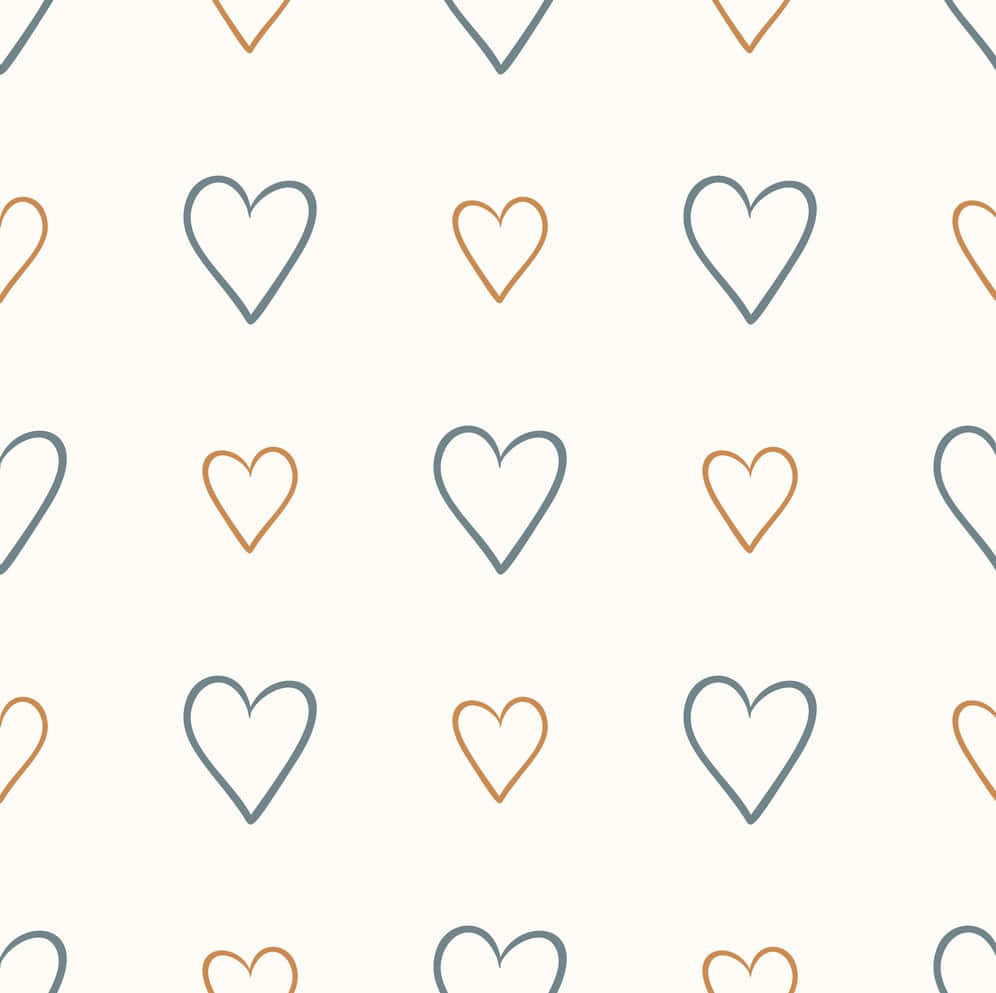 A Seamless Pattern Of Hearts On A White Background