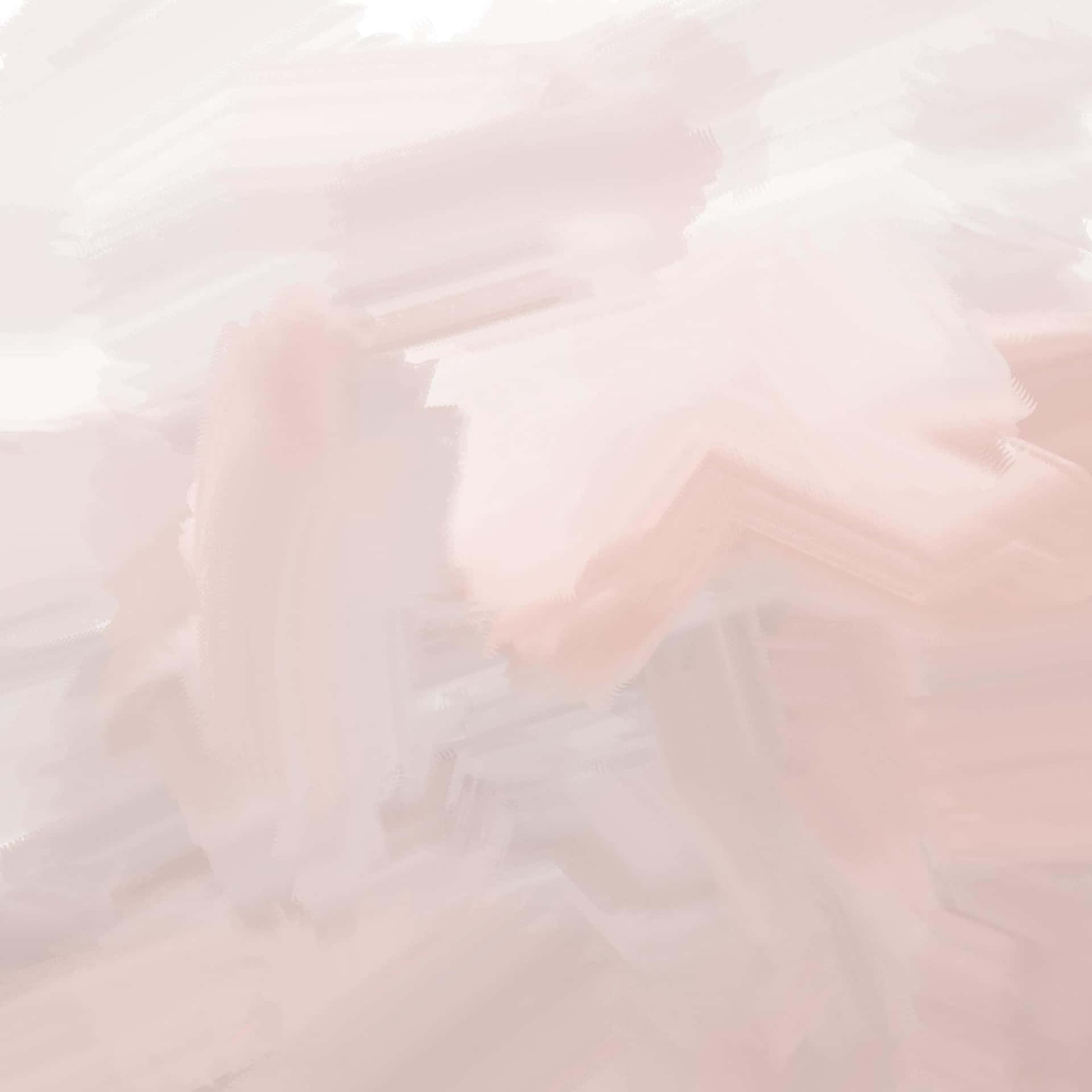 A Pink And White Painting With A Brush