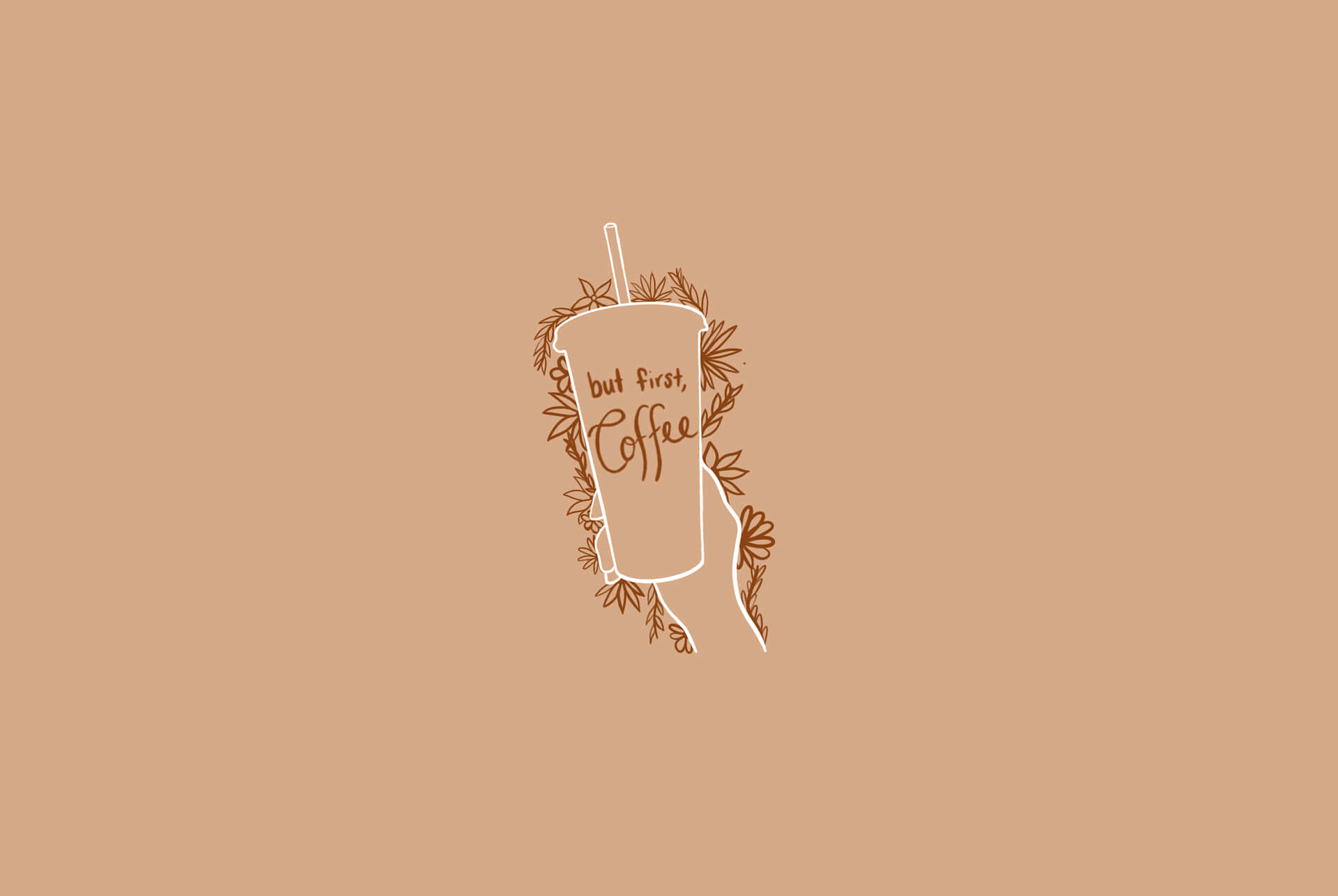 Coffee With Neutral Colors Typography Wallpaper