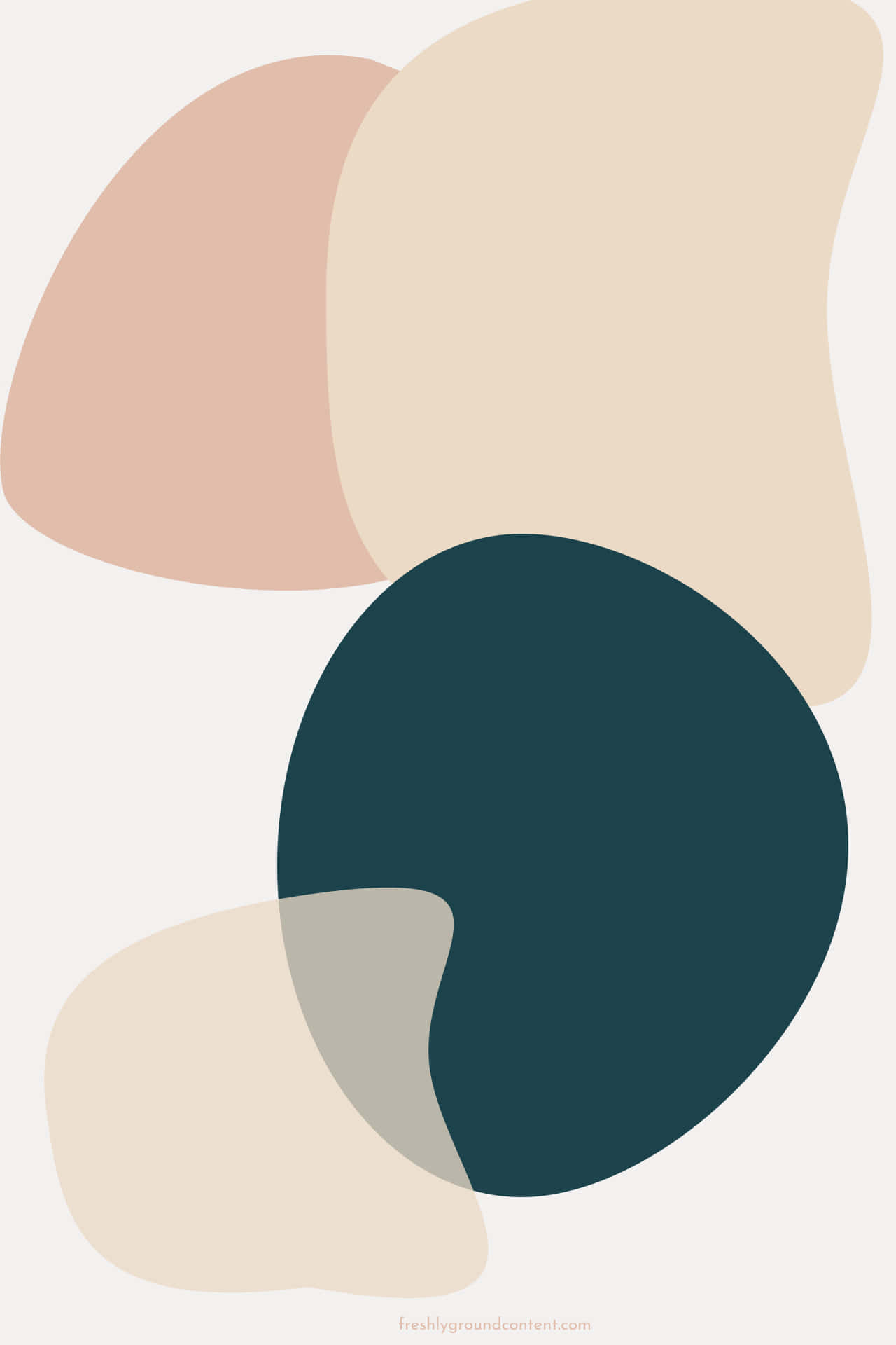 Abstract Shapes In Beige, Pink And Beige Wallpaper