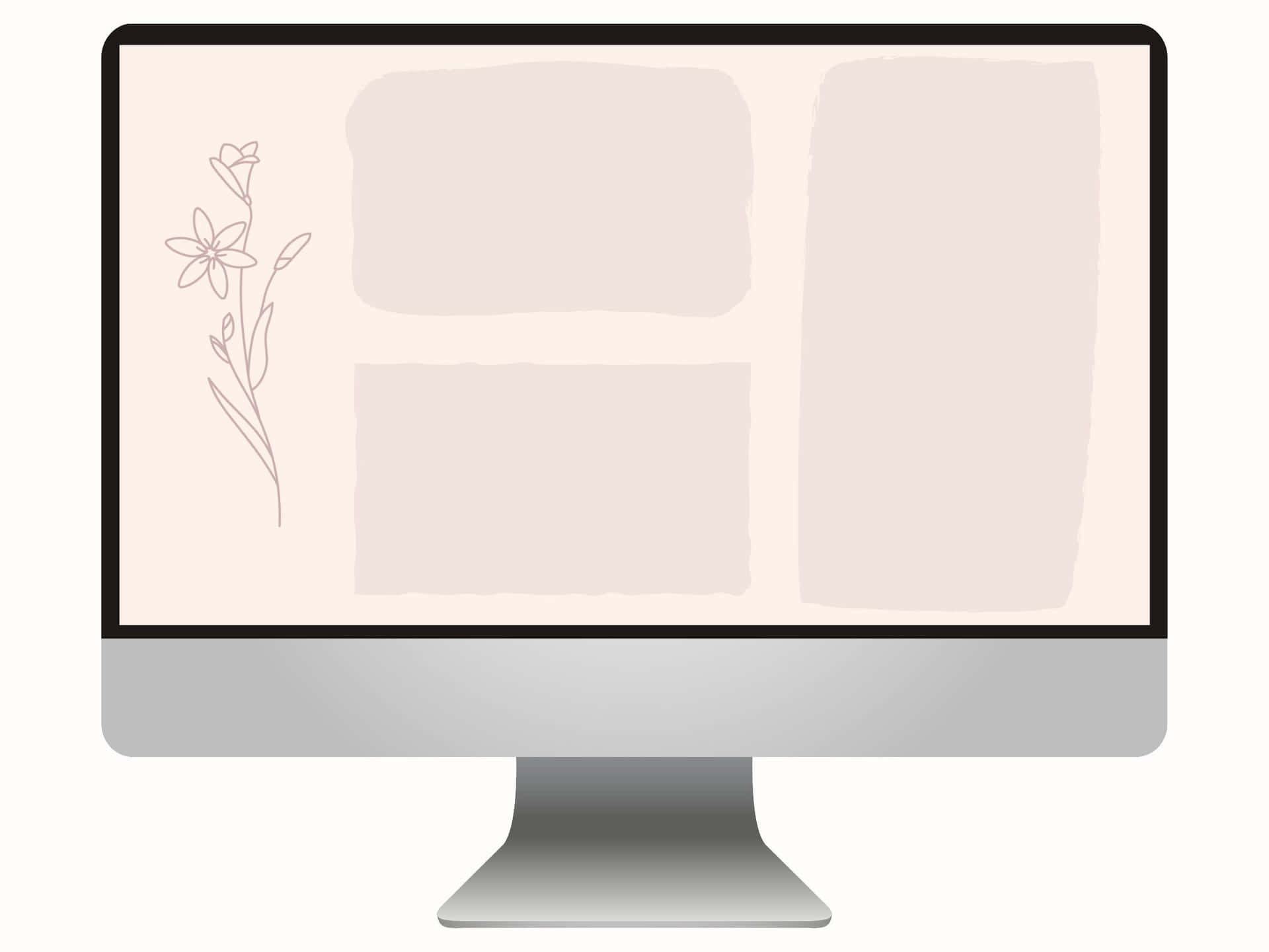 Flower Neutral Desktop Wallpaper