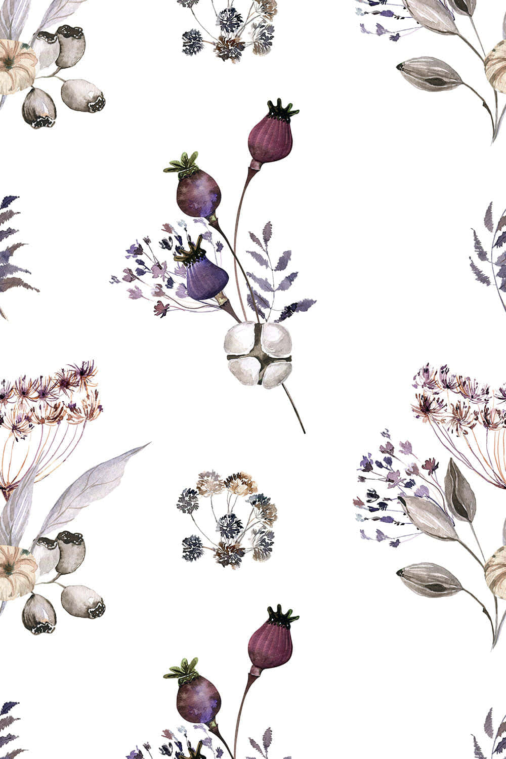 Neutral_ Floral_ Pattern Wallpaper