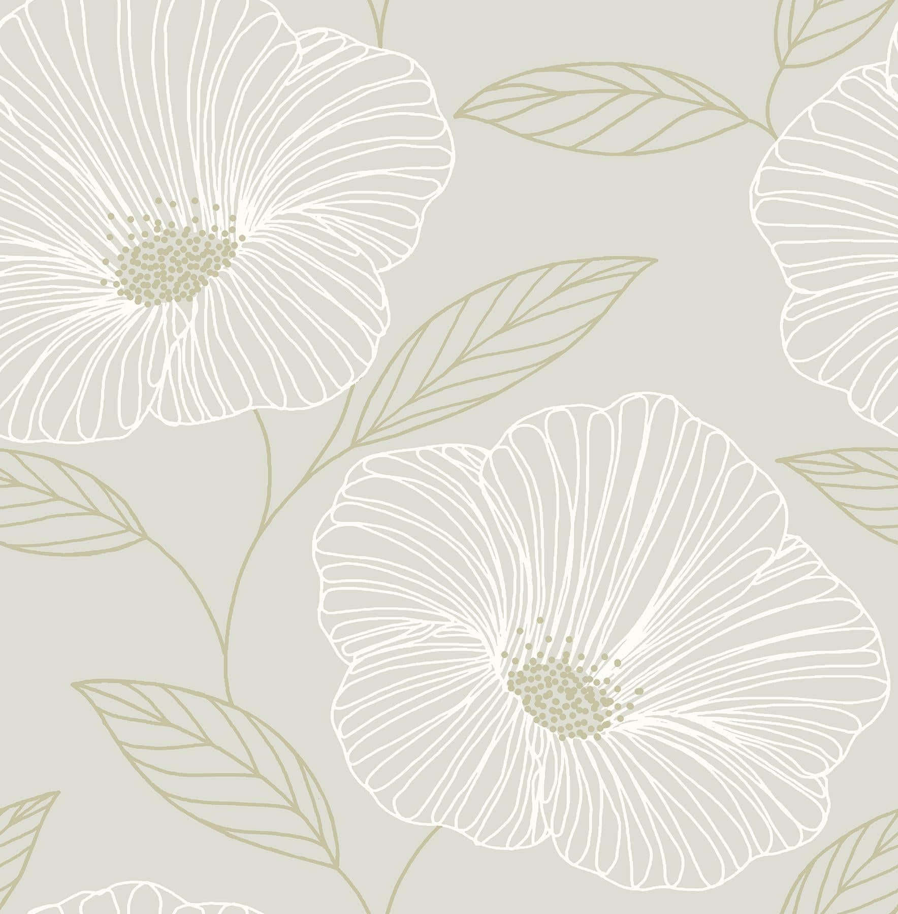Neutral_ Floral_ Pattern_ Background Wallpaper