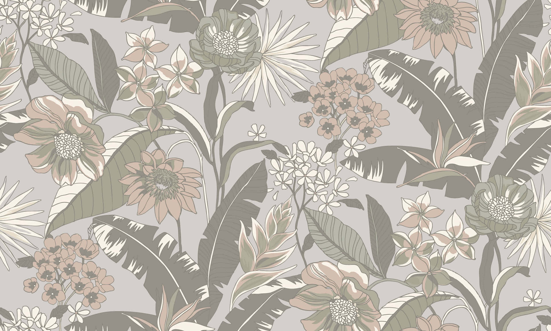 Neutral_ Floral_ Pattern_ Background Wallpaper