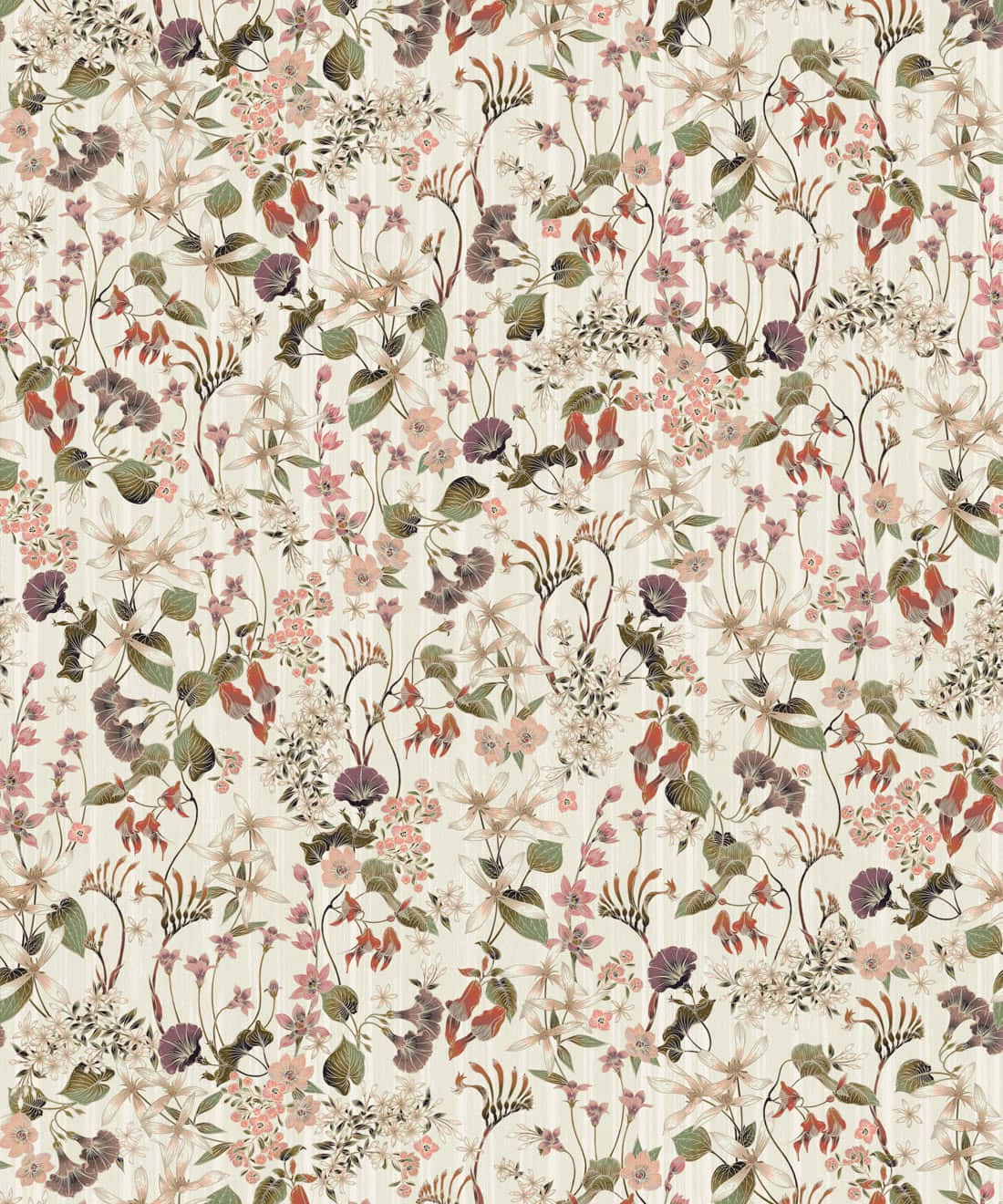 Neutral Floral Pattern Background Wallpaper