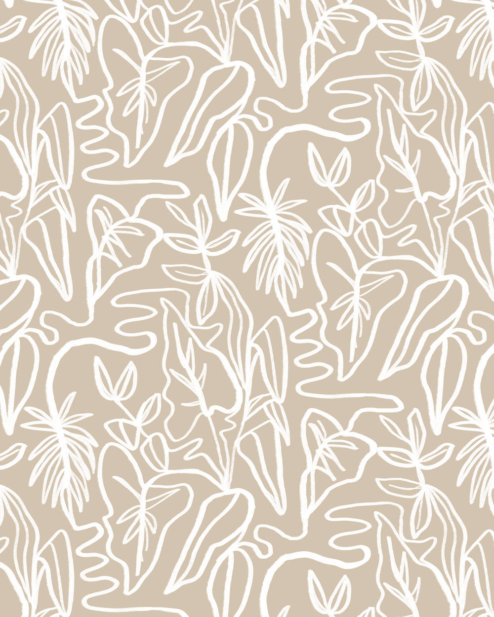 Neutral Iphone Leaf Abstract Wallpaper