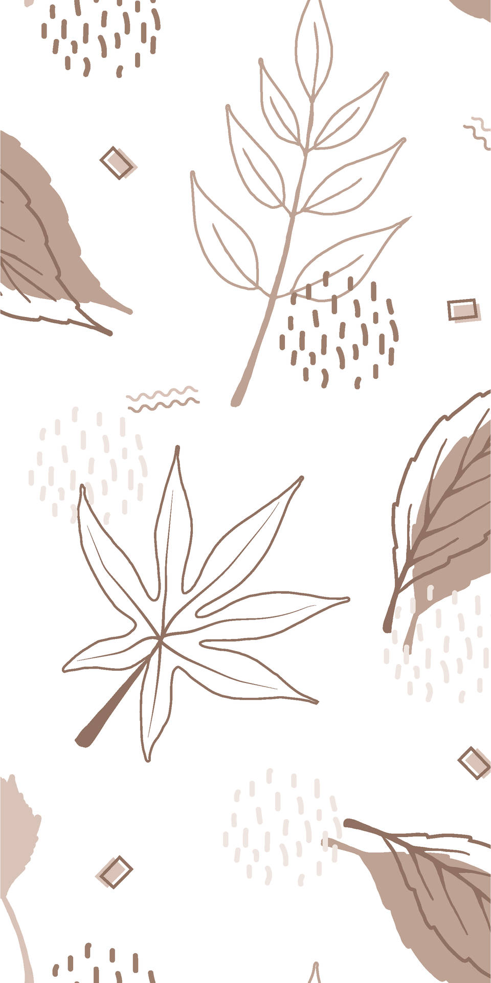 Neutral Iphone Minimalist Maple Leaf Background