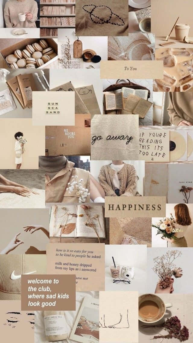 Neutral Toned Moodboard Collage Wallpaper