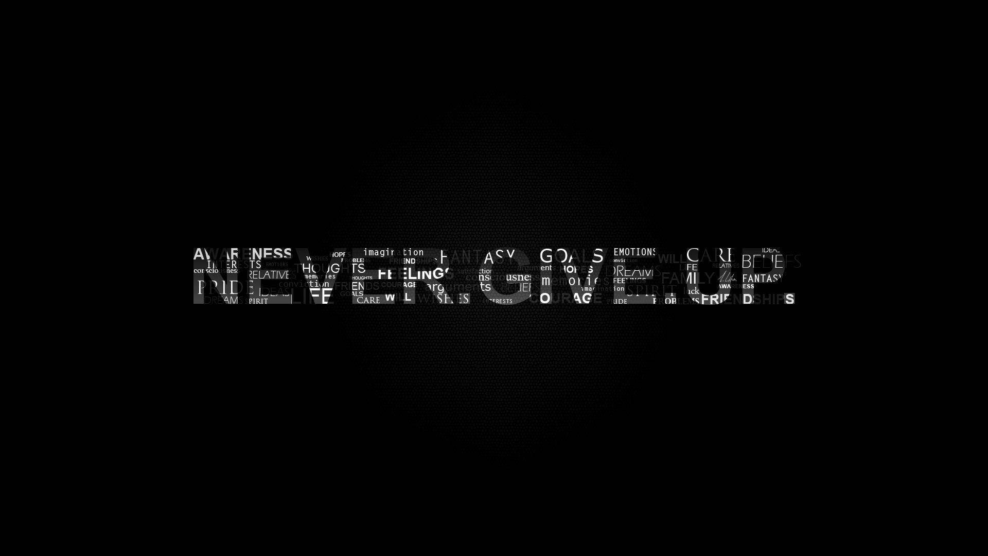 Never Give Up Word Collage