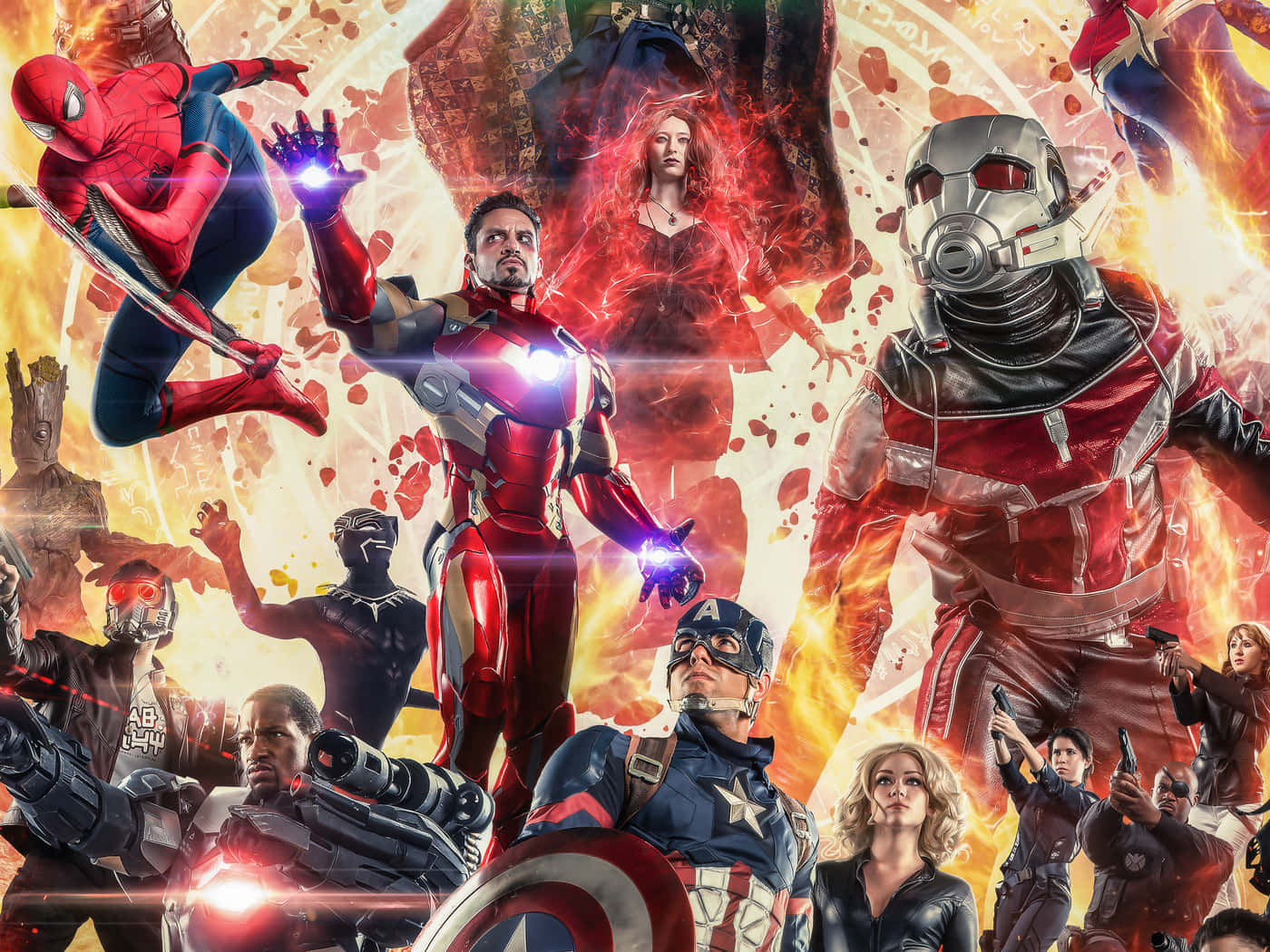 The New Avengers Assemble for Action Wallpaper