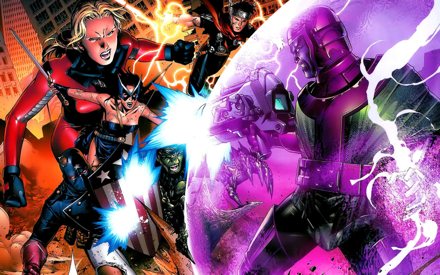 New Avengers Team in Action Wallpaper