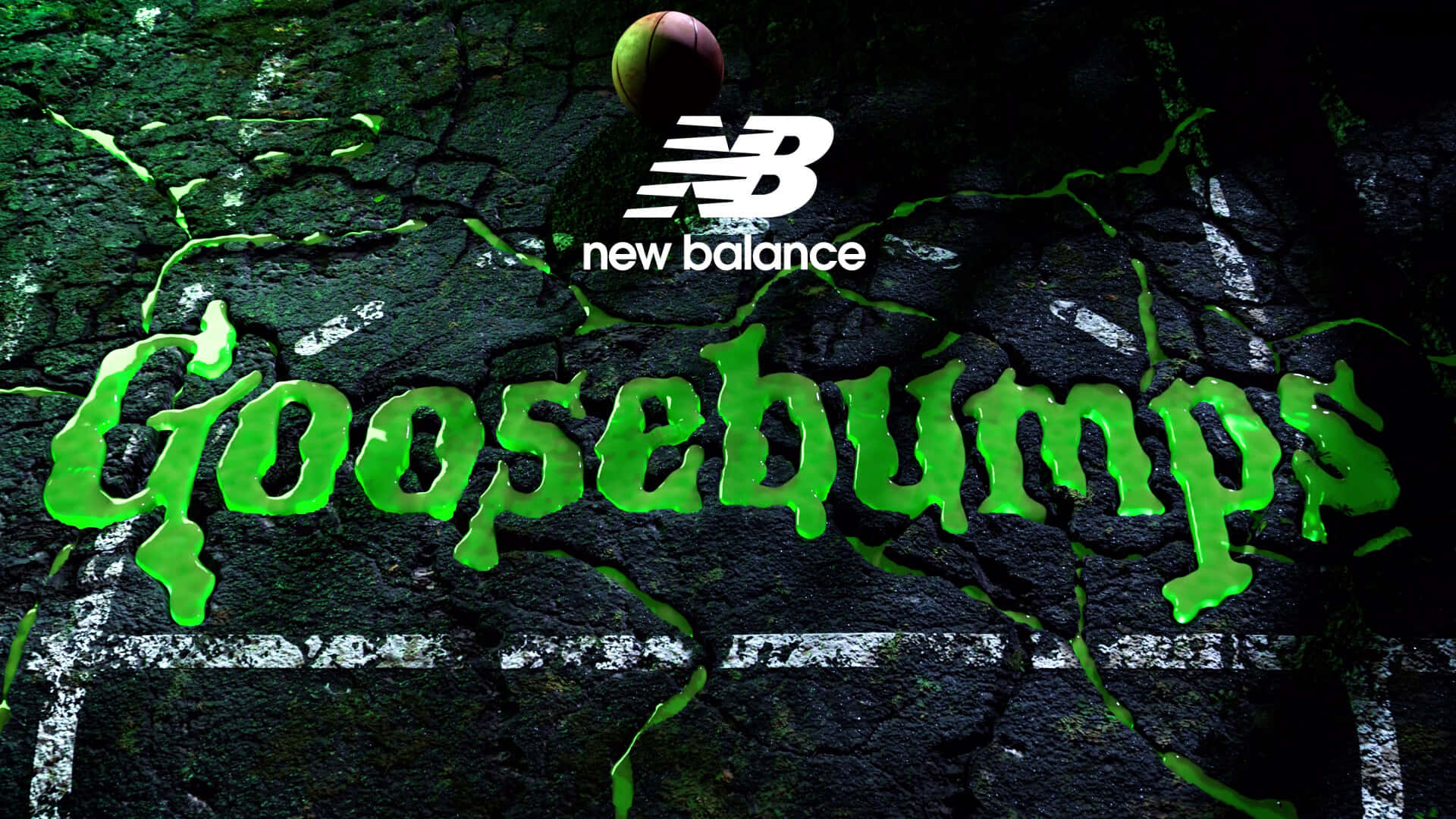 New Balance Goosebumps - A Green Football On A Green Background