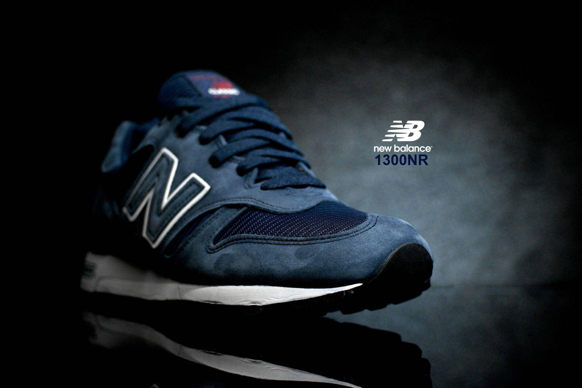 New Balance Dark Blue Promotional Shoe Wallpaper