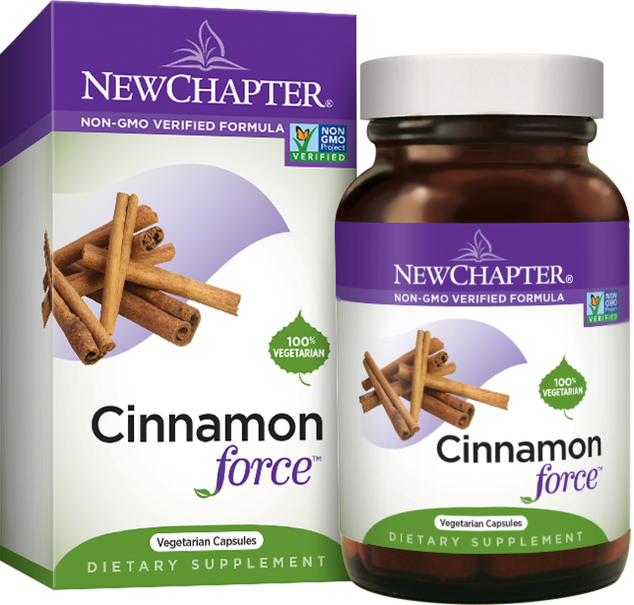 New Chapter Cinnamon Force Supplement Packaging PNG