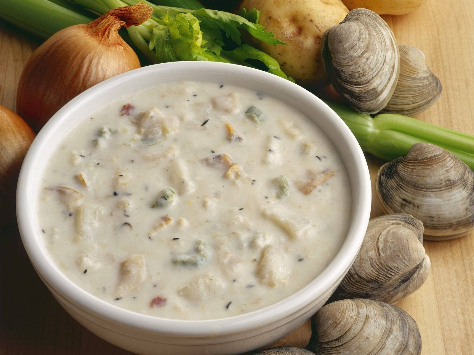 New England Clam Chowder Ingredients Wallpaper