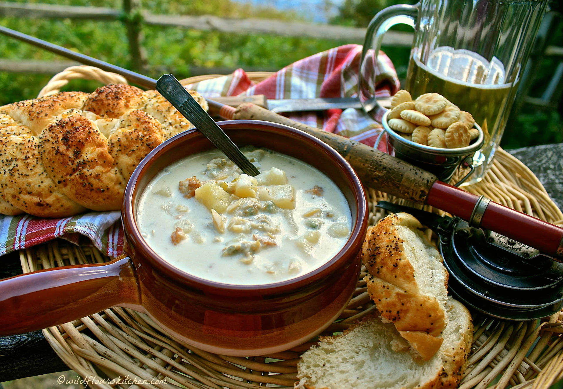 Savory Bowl of New England Clam Chowder Wallpaper