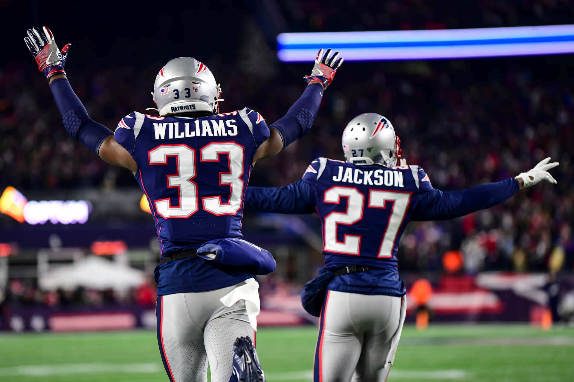 Losjugadores Jc Jackson Y Joejuan Williams De Los New England Patriots. Fondo de pantalla