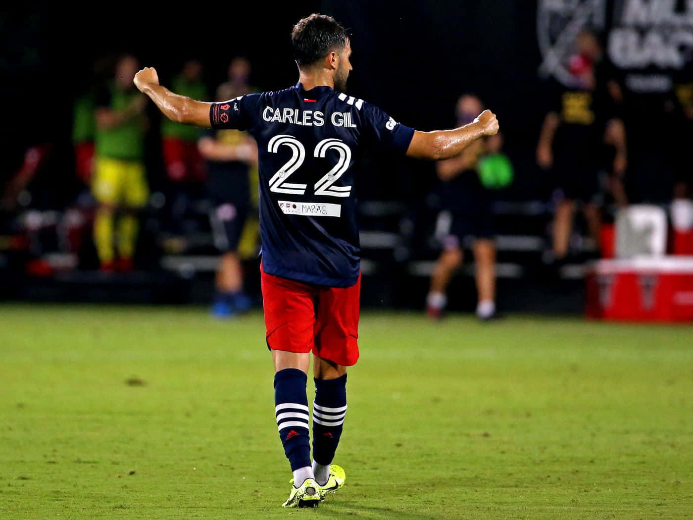 New England Revolution Jersey Number 22 Carles Gil Wallpaper