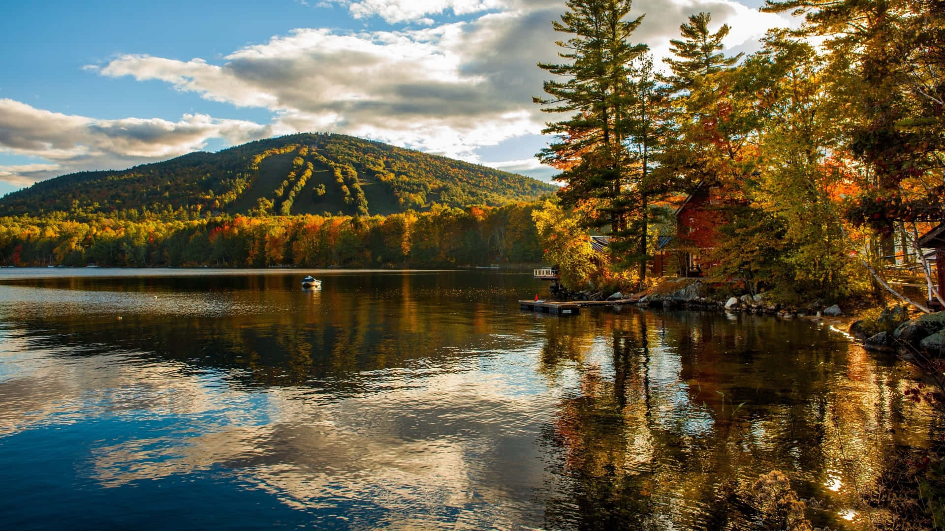 New England Summer Lake Mountain Wallpaper