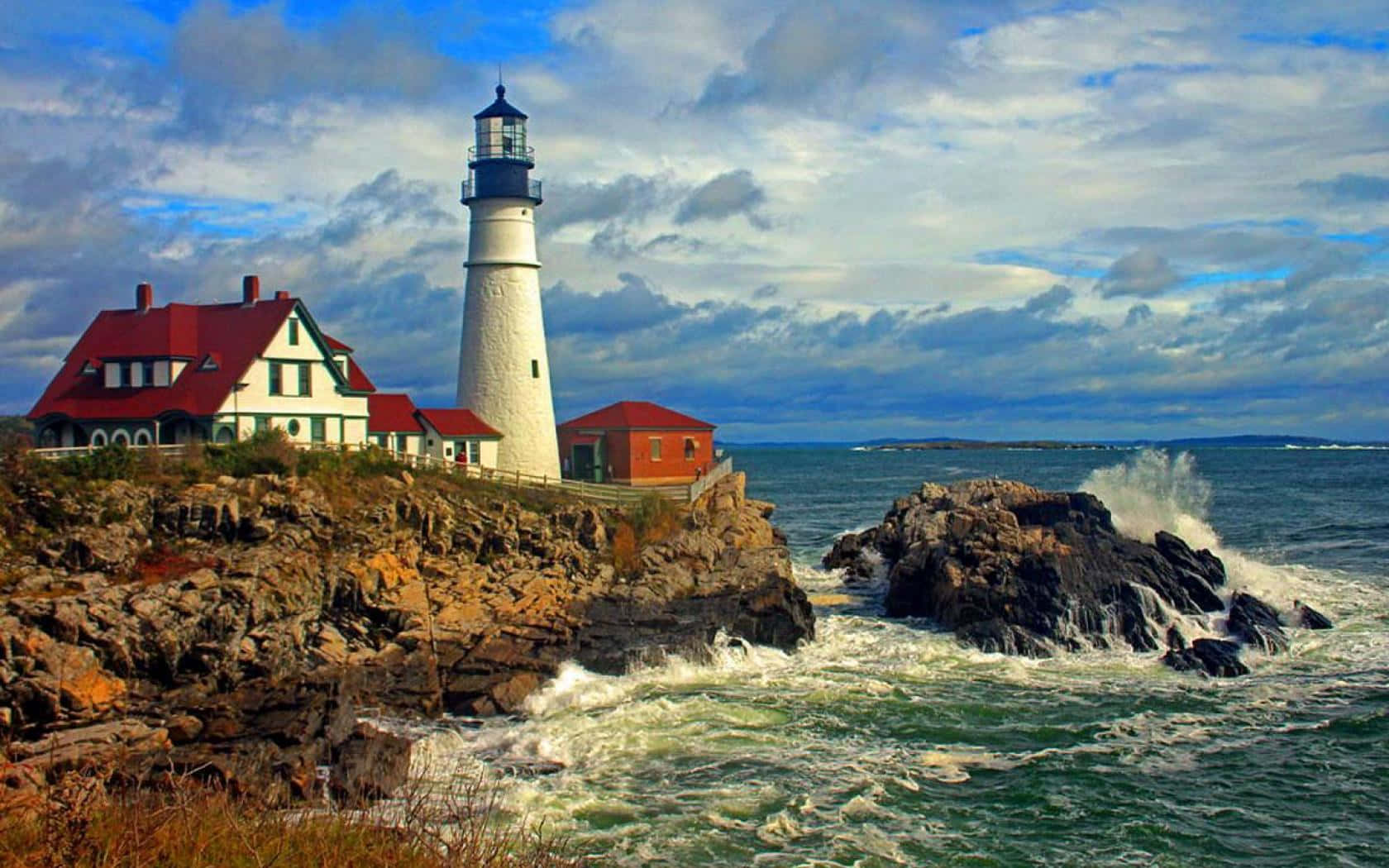 Lighthouse Beautiful New England Summer Wallpaper
