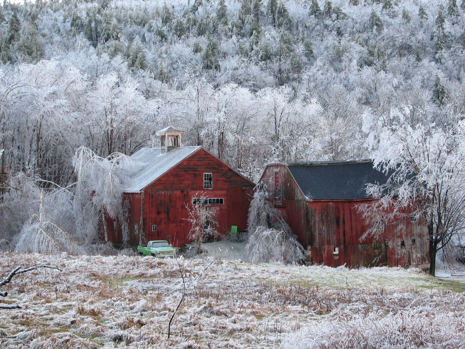 Goditila Bellezza Di Un Inverno Nel New Hampshire. Sfondo