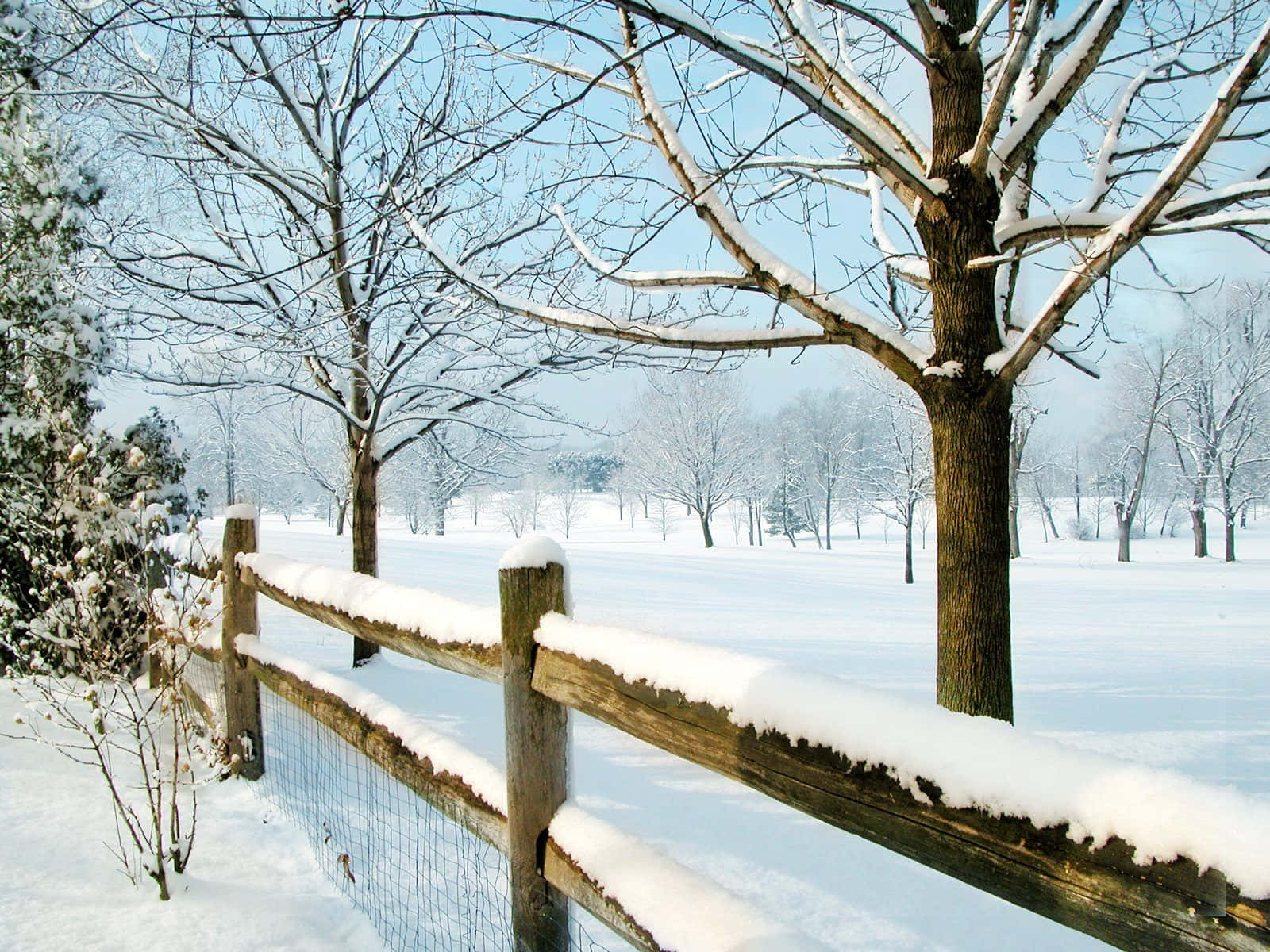 Einschöner Wintermorgen In New Hampshire Wallpaper