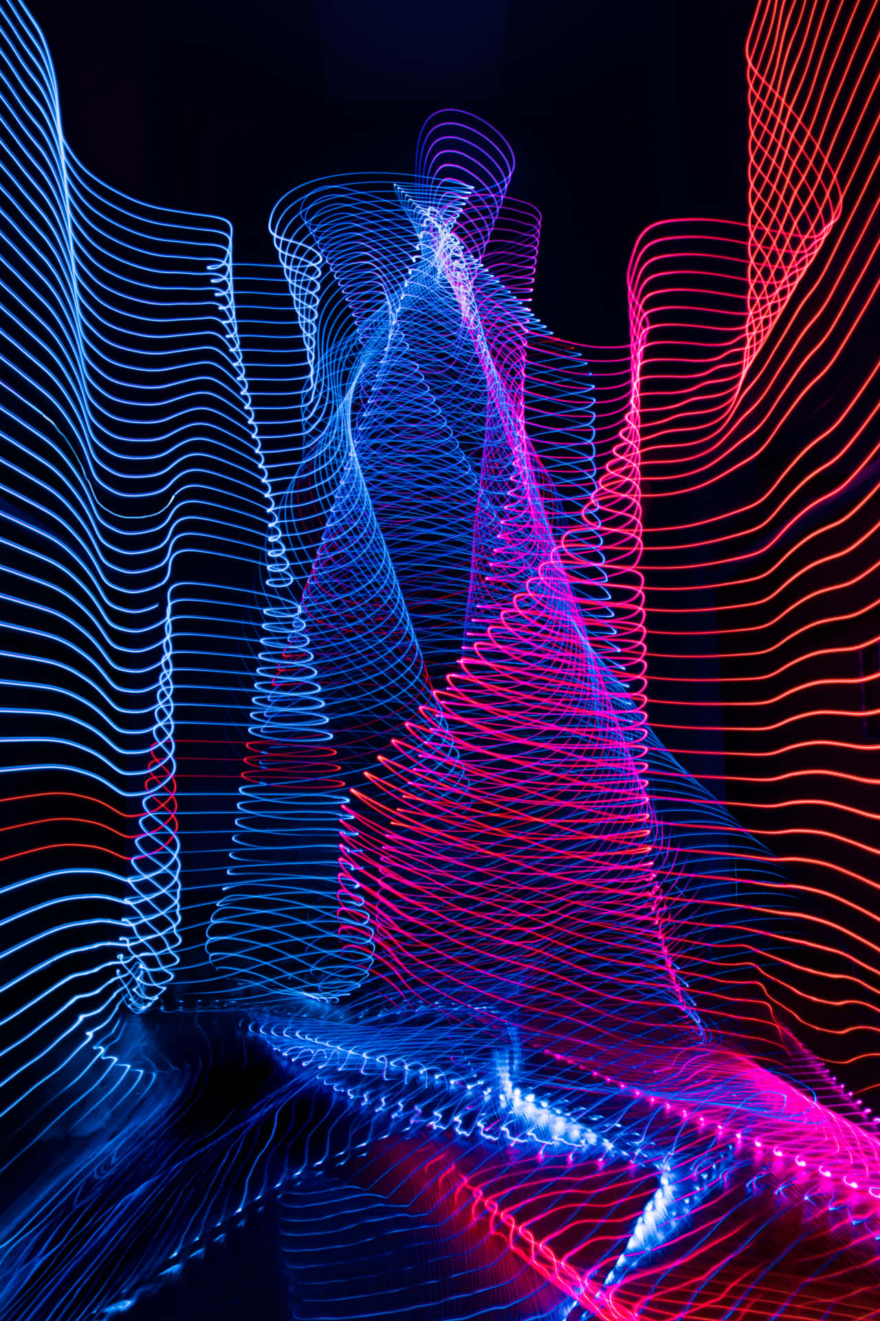 Einfarbenfrohes Lichtkunstbild Mit Dunklem Hintergrund Wallpaper