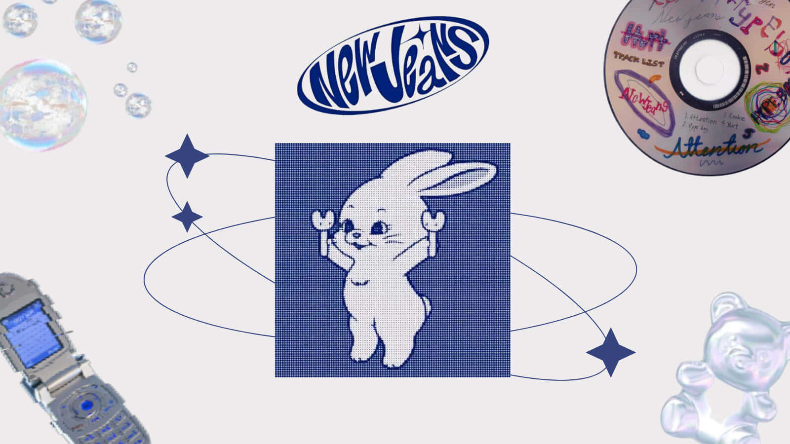 New Jeans_ Bunny_ Space_ Theme Wallpaper