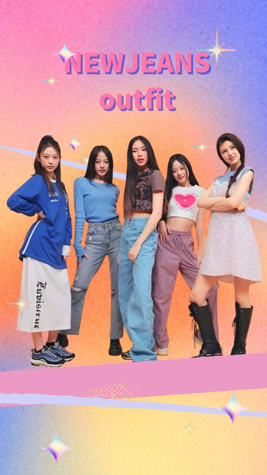 Pose Outfit Grup New Jeans Wallpaper