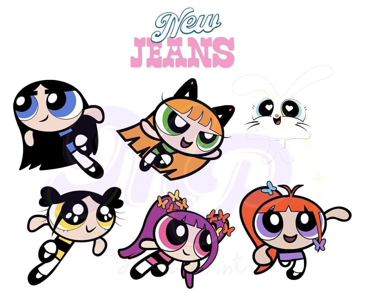 New Jeans Powerpuff Girls Mashup Wallpaper