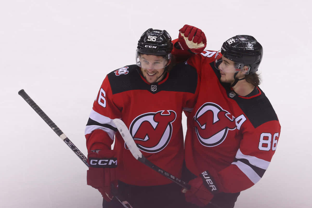 New Jersey Devils Celebration On Ice Wallpaper