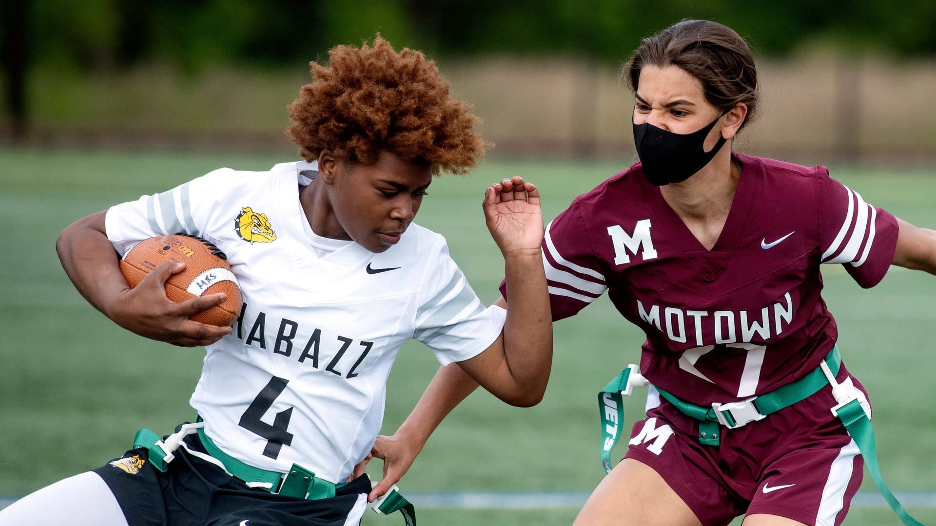 Ligade Fútbol Bandera Para Chicas De Escuelas Secundarias De Nueva Jersey Fondo de pantalla