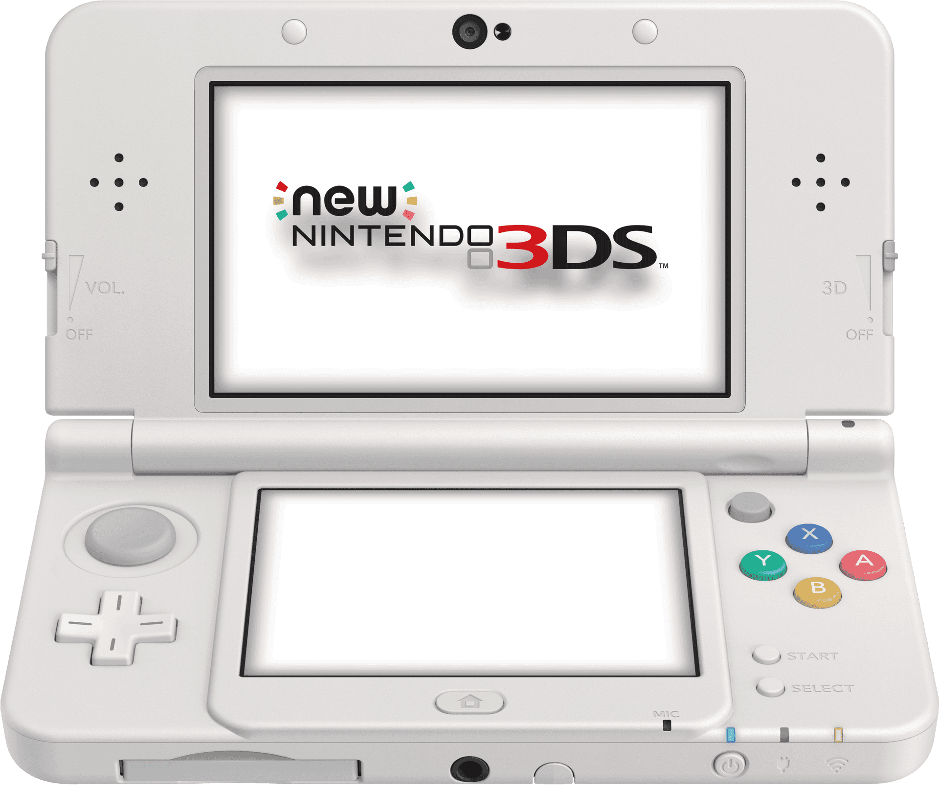 New Nintendo3 D S White Open PNG