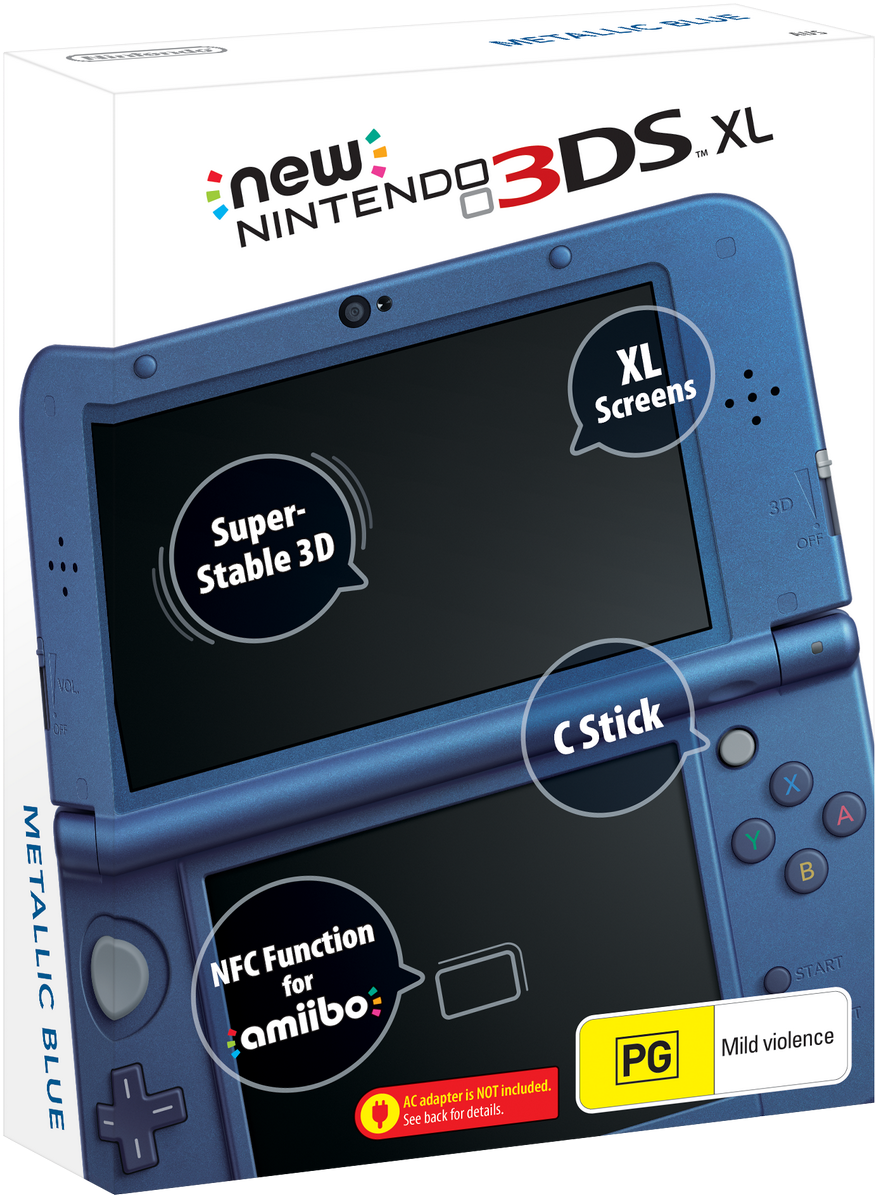 New Nintendo3 D S X L Blue PNG