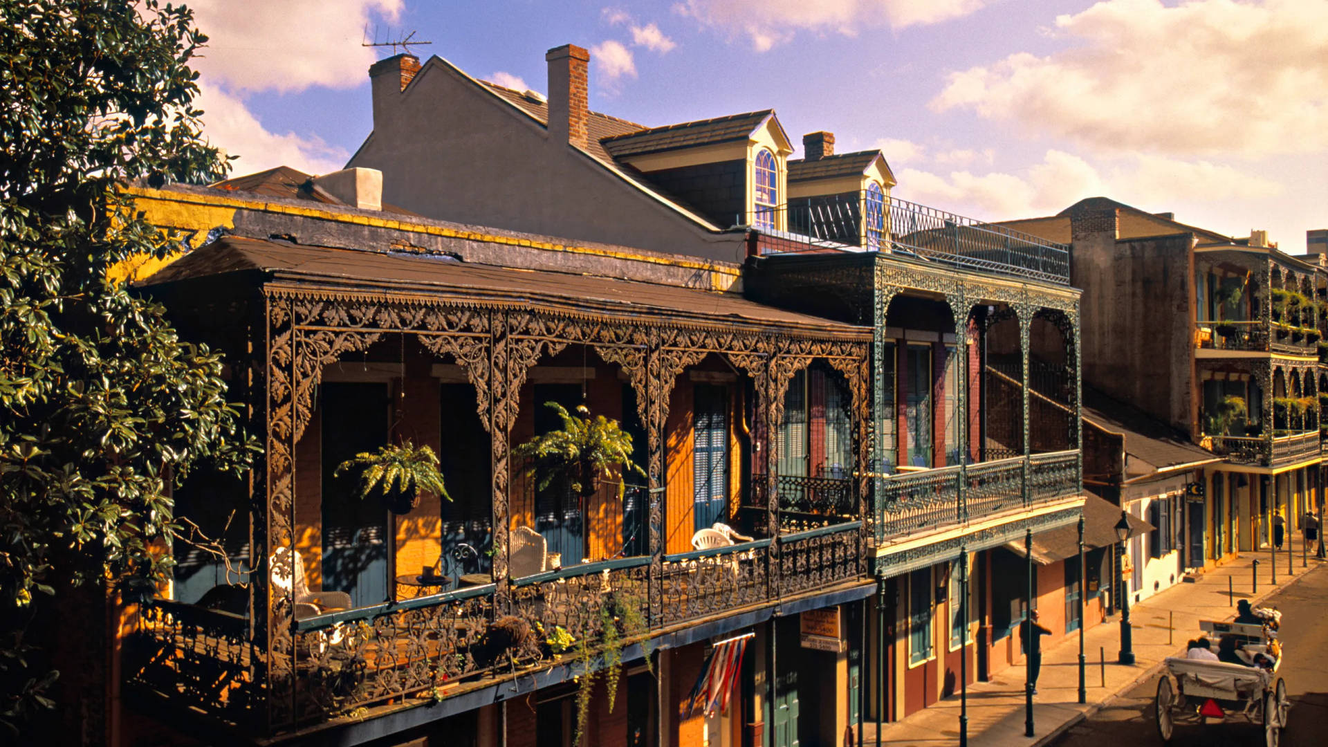 Vibrant New Orleans French Quarter Architecture Wallpaper