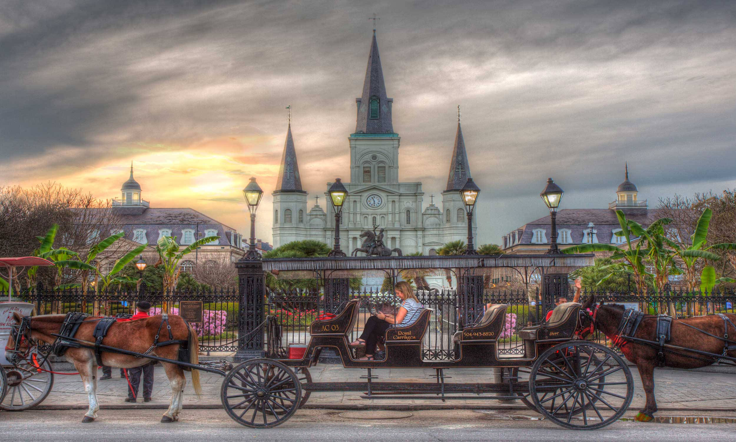Fotografiada Praça Jackson De Nova Orleans. Papel de Parede