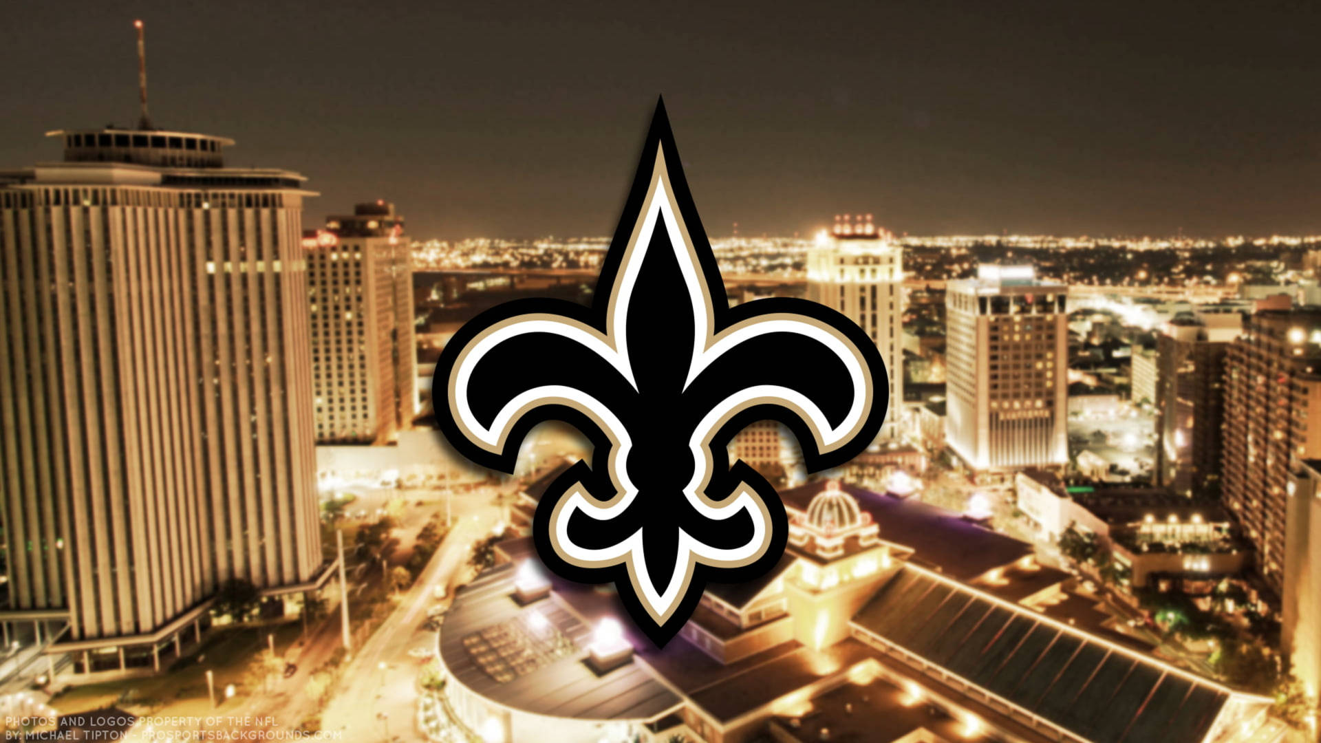 Luci Della Città Dei New Orleans Saints Sfondo