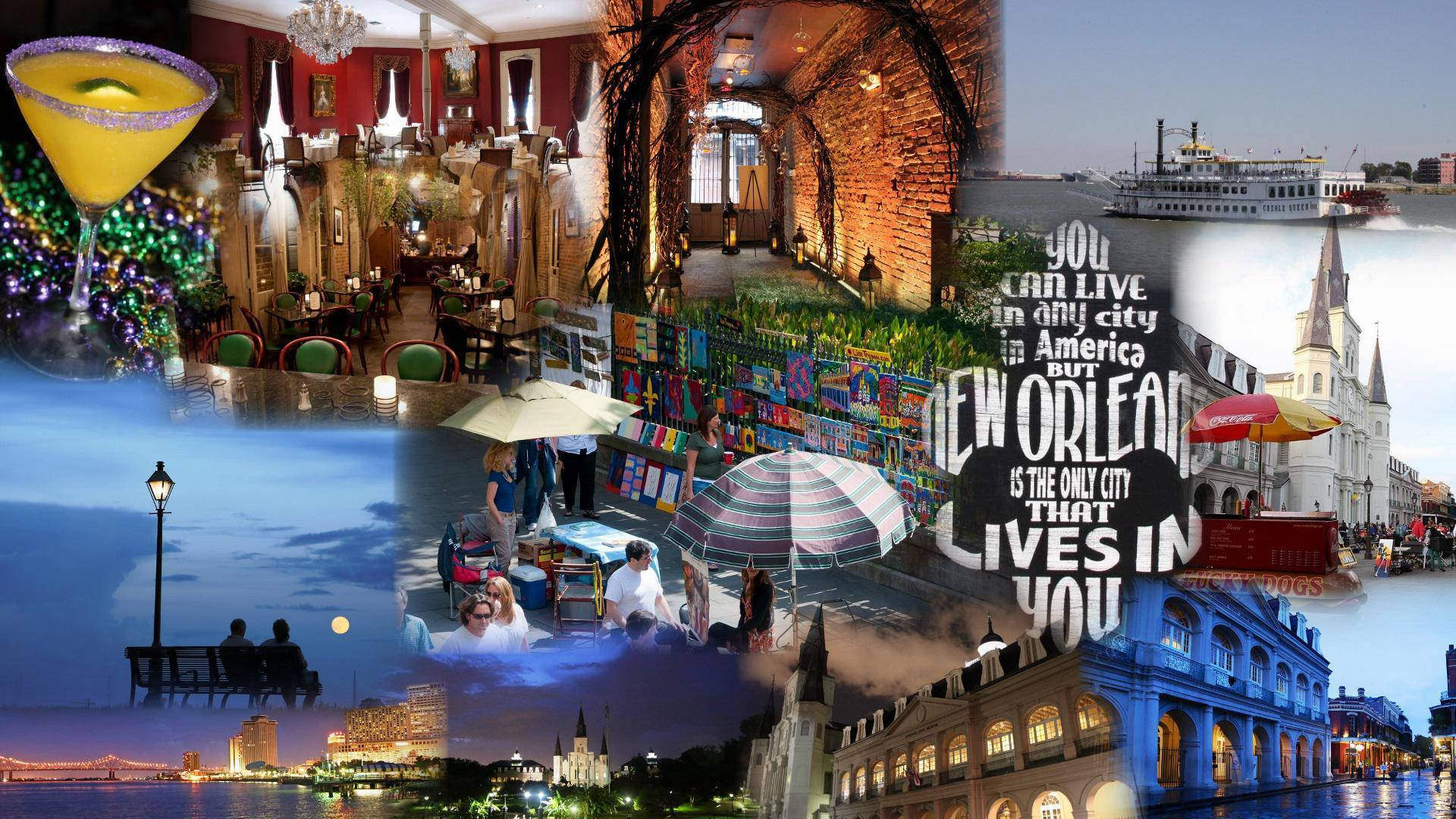 New Orleans Scenery Collage Wallpaper