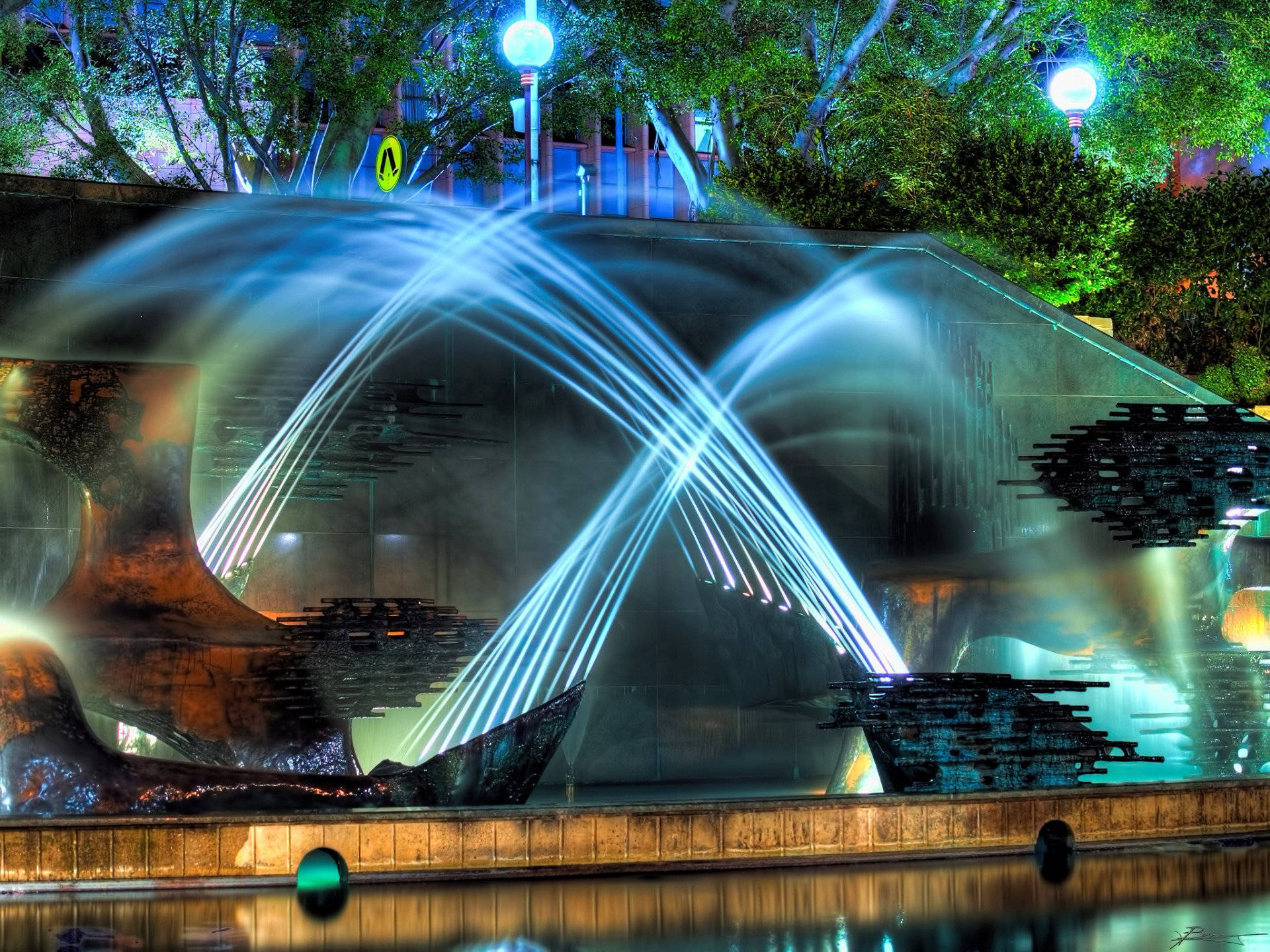 New South Wales Fountain Show Wallpaper