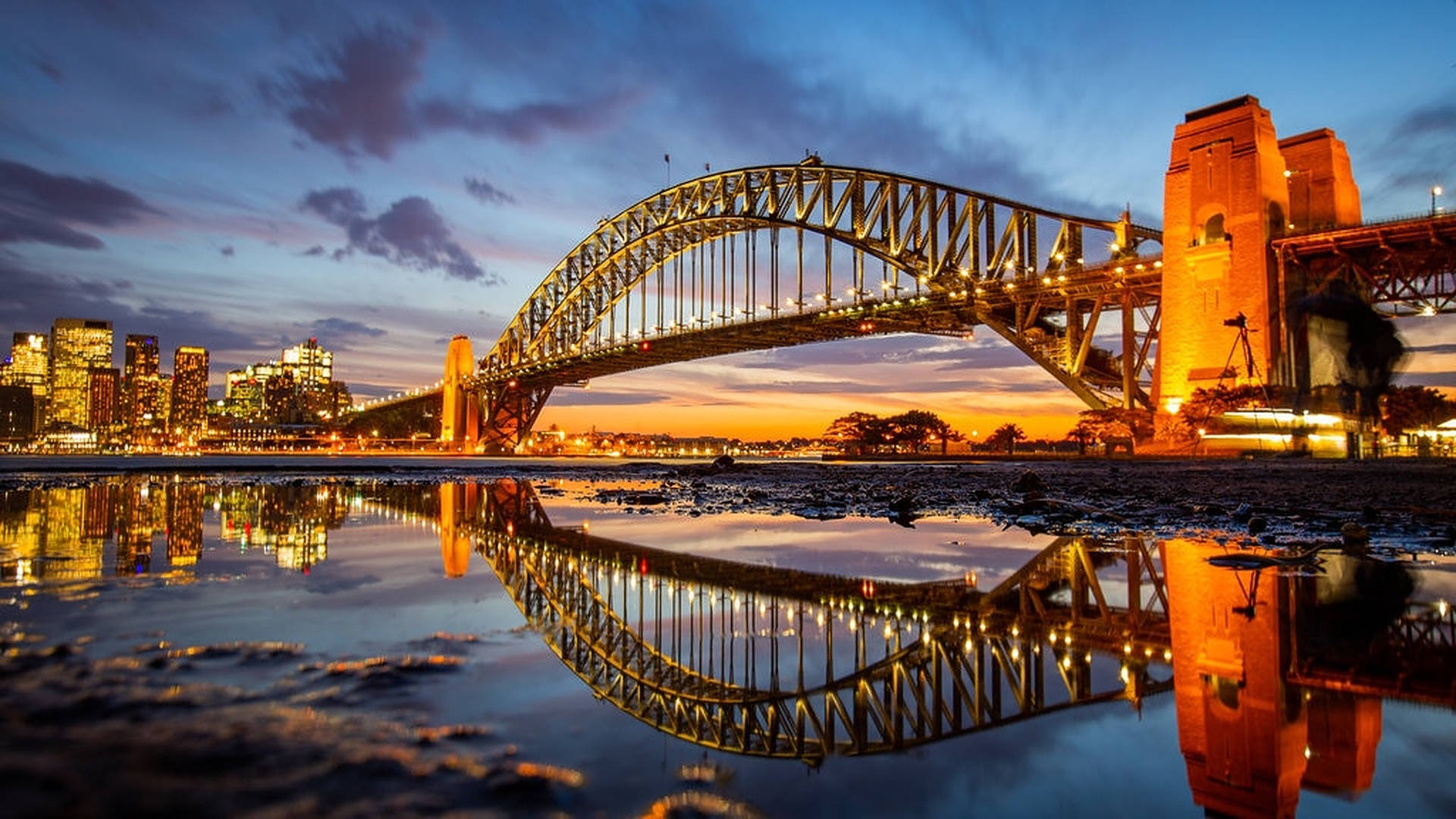 Ny Sydvests Wales Sydney Harbour Bridge digitalt baggrundslandskab Wallpaper