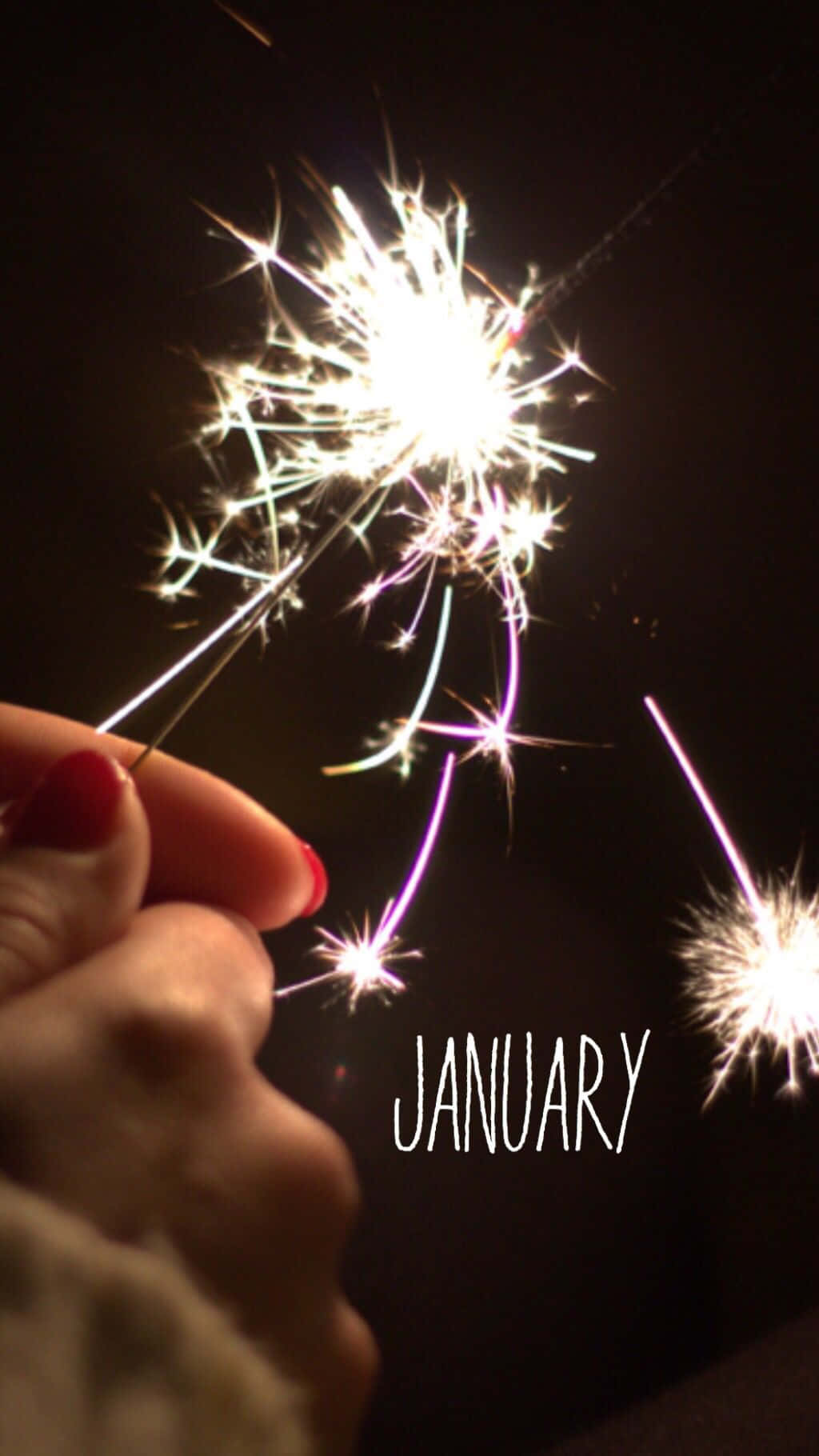 Estéticade Año Nuevo: Mano Sosteniendo Un Fuego Artificial. Fondo de pantalla
