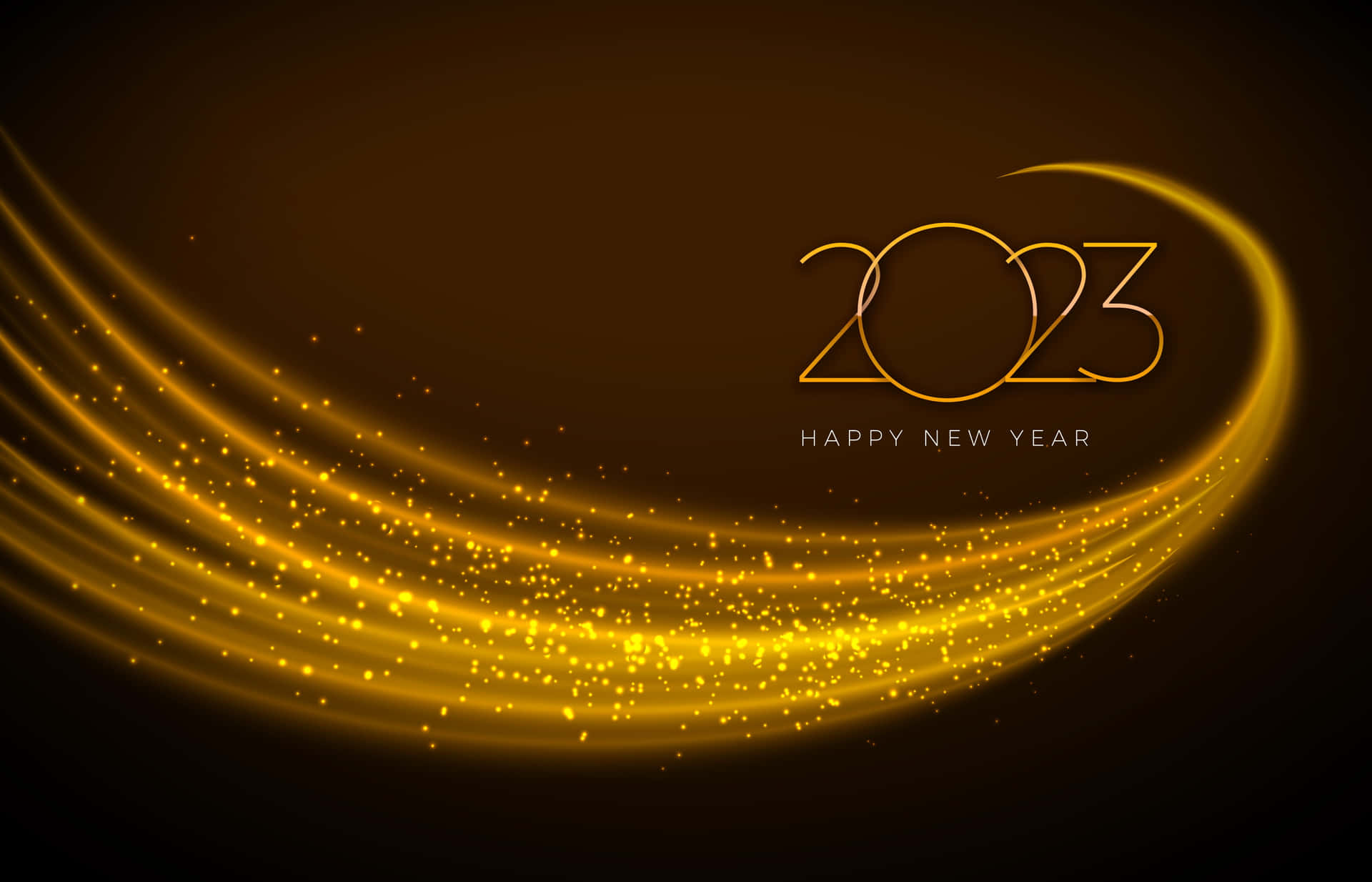 happy new year background with golden rays