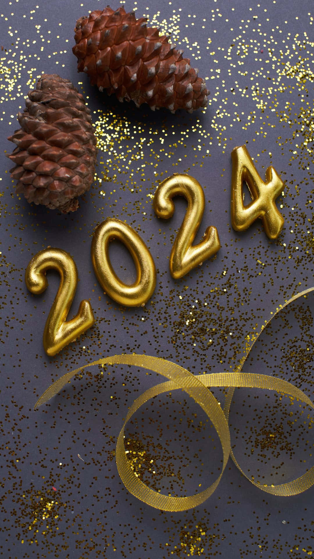 New_ Year_ Celebration_2024_ Golden_ Sparkle Wallpaper