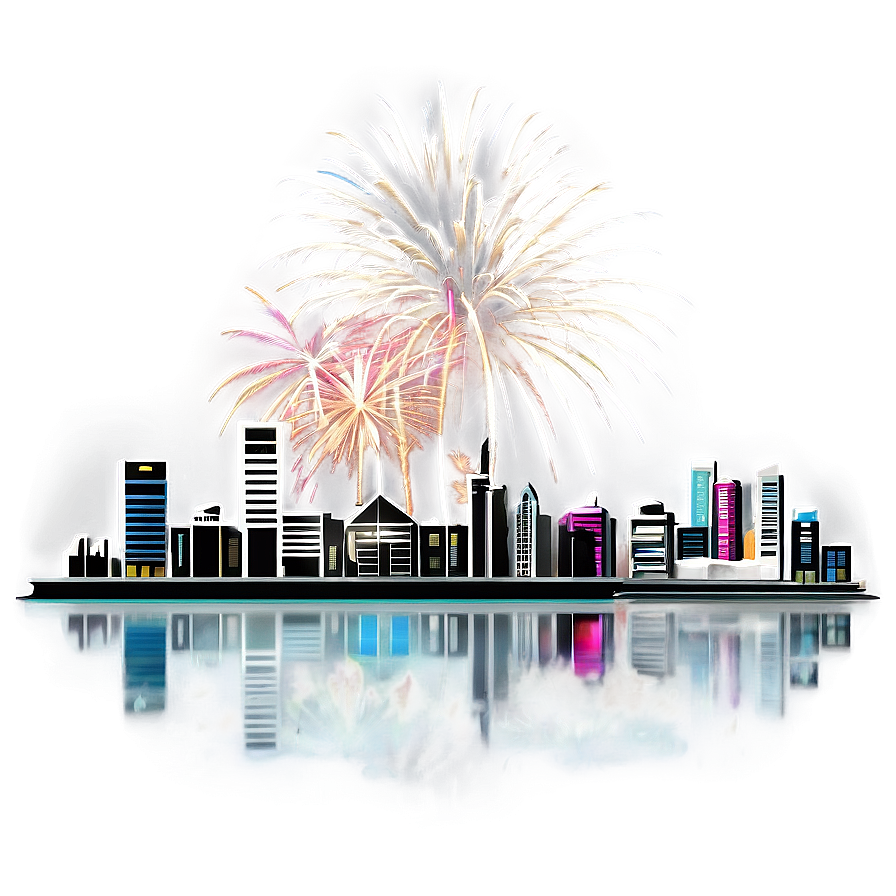 Download New Year Celebration Cityscape Png 05212024 | Wallpapers.com