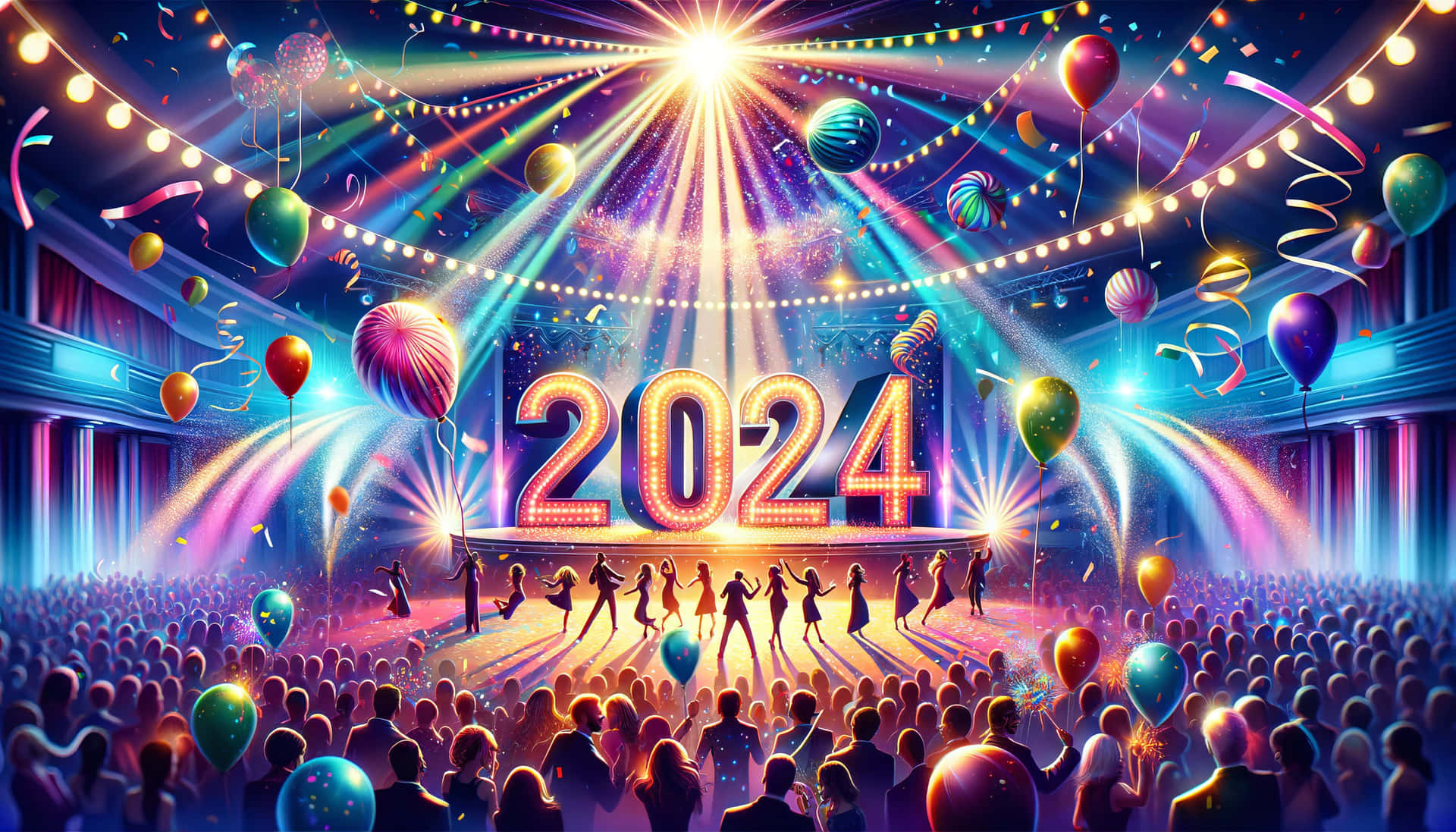 New Year Celebration2024 Stage Performance Wallpaper