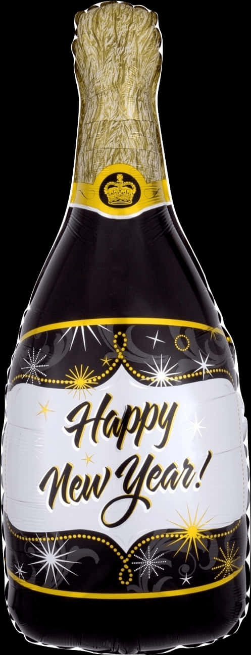 New Year Champagne Celebration Bottle PNG