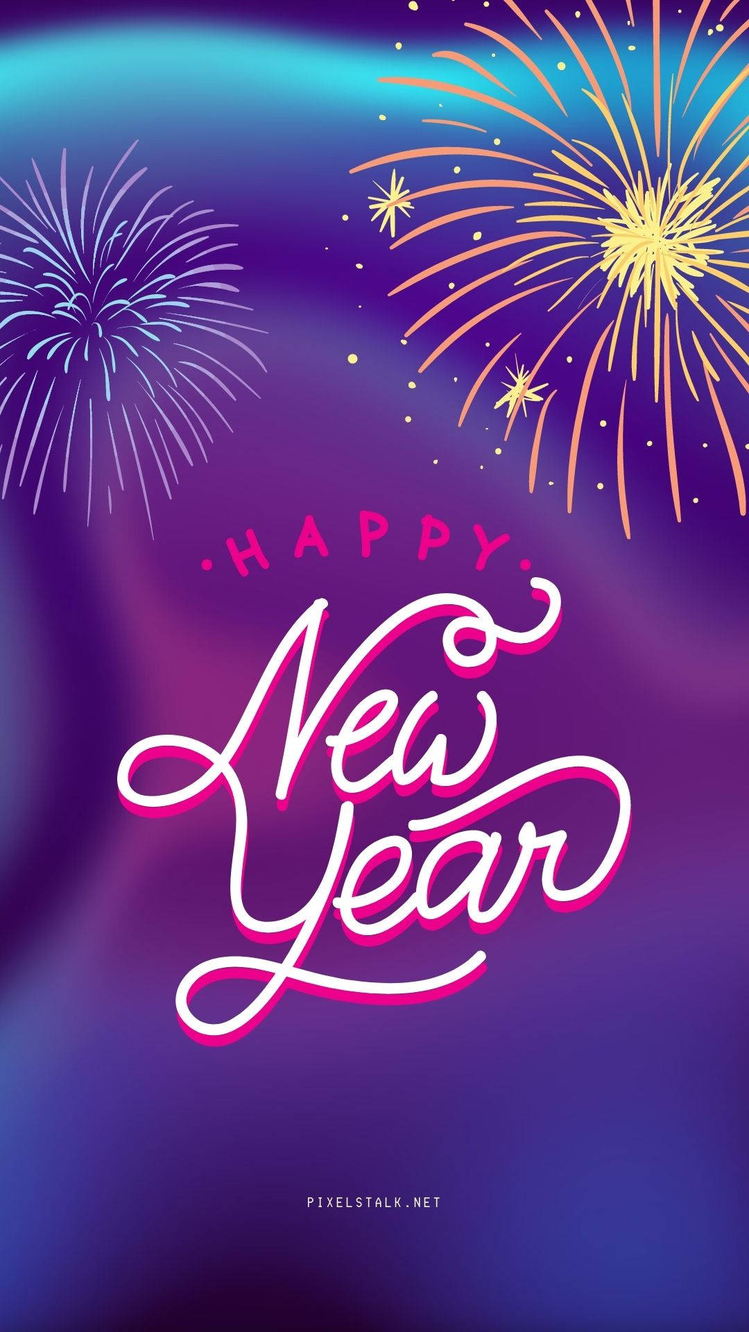 New Year Greetings On Purple Background